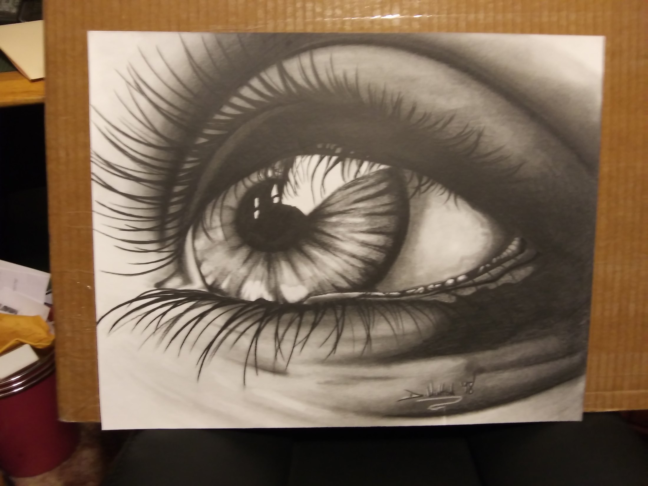 Graphite eye study drawing by Don at Social Suicide Tattoos