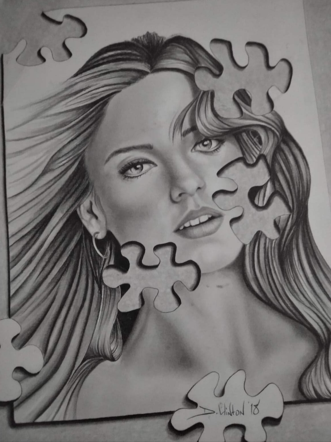 Graphite portrait drawing by Don at Social Suicide Tattoos
