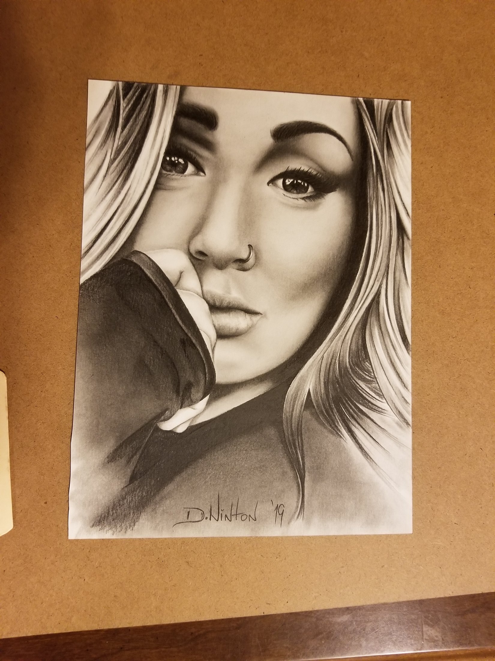 Graphite portrait study drawing by Don at Social Suicide Tattoos