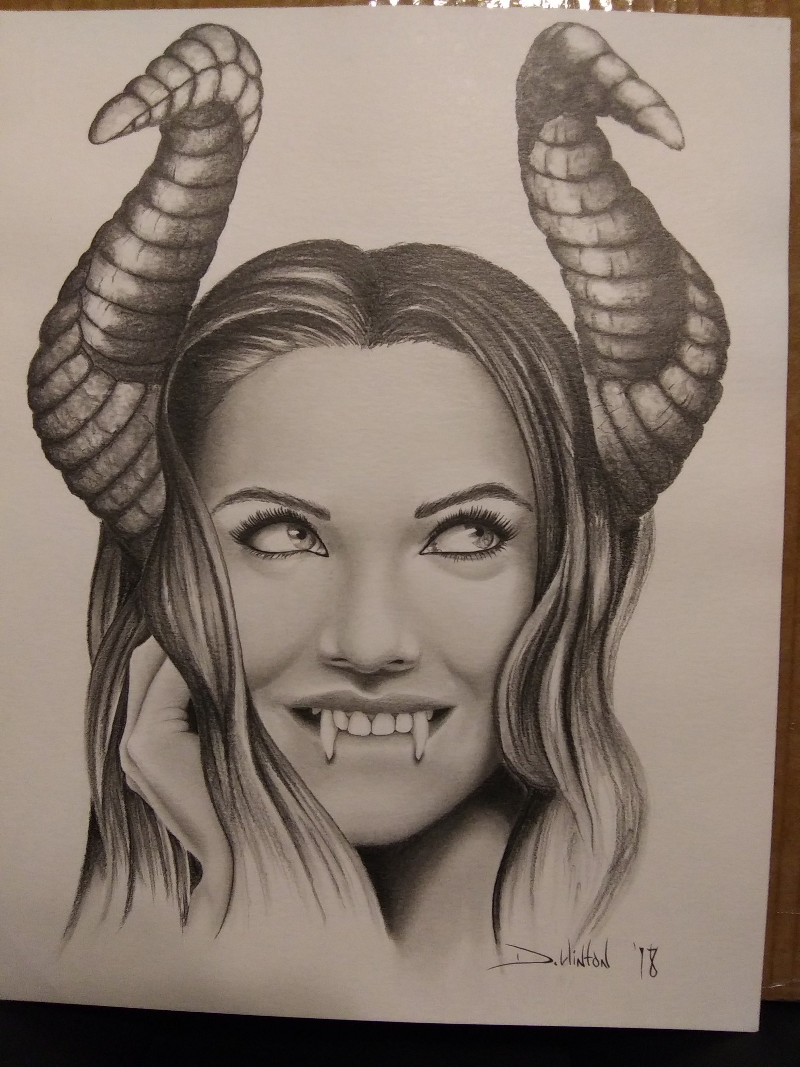 Graphite fantasy figure drawing by Don at Social Suicide Tattoos