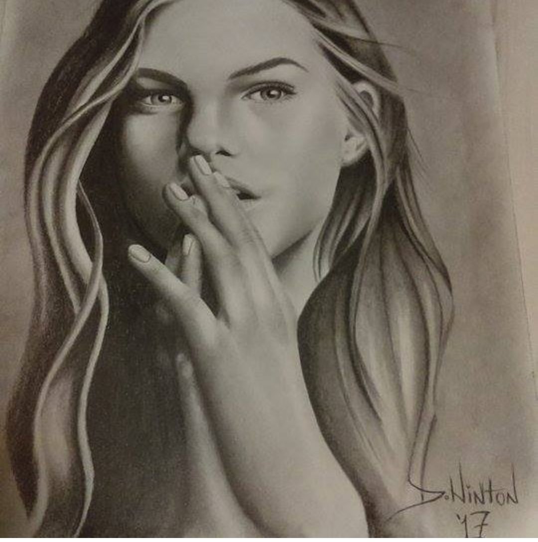 Graphite portrait drawing from Instagram by Don at Social Suicide Tattoos